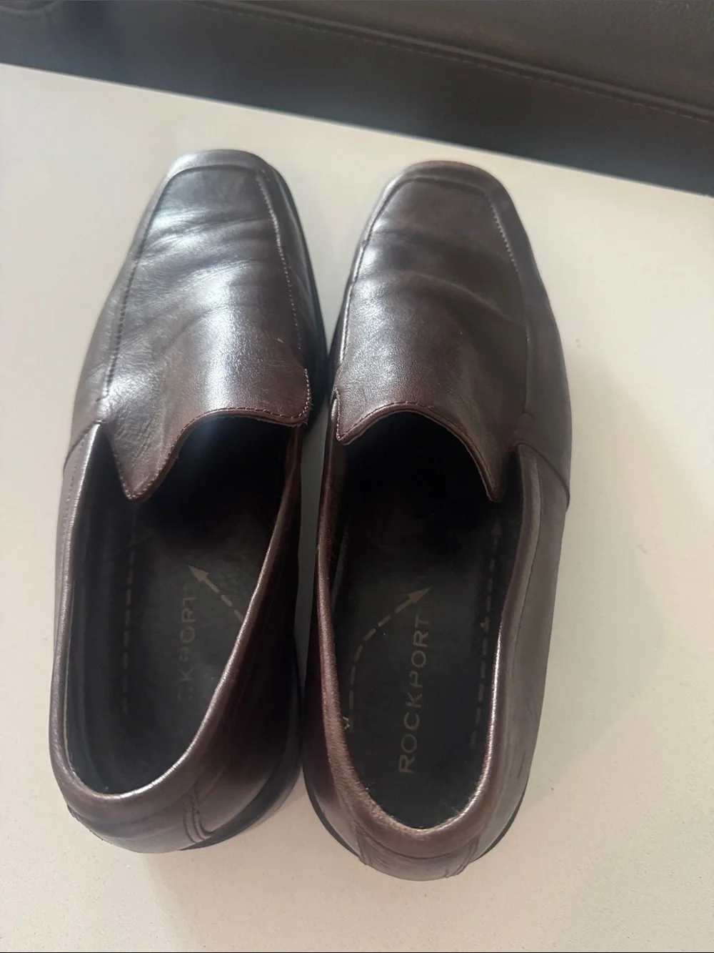 Rockport Men's Dark Brown Leather Slip-On Loafers